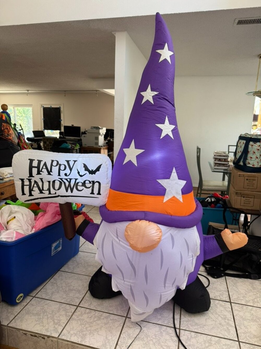 5ft GOOSH Halloween Inflatable Purple Gnome